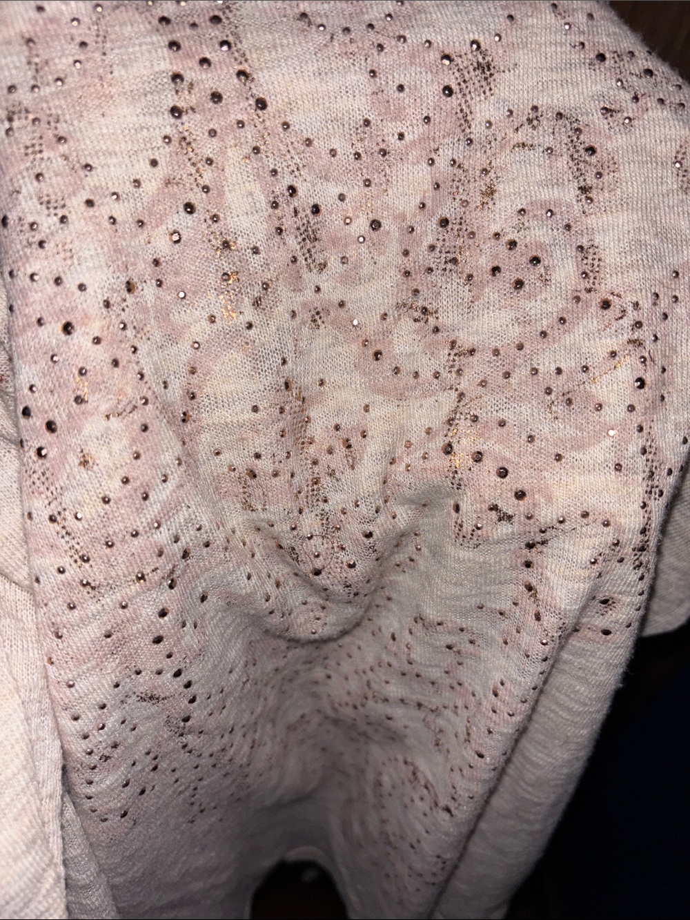 Maurices Cream Long-Sleeve Top with Lace Back and Embellished Front - Picture 7 of 9